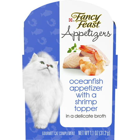 Purina Fancy Feast Appetizers Wet Cat Food Oceanfish Shrimp, 1.1 oz Trays (10 Pack)