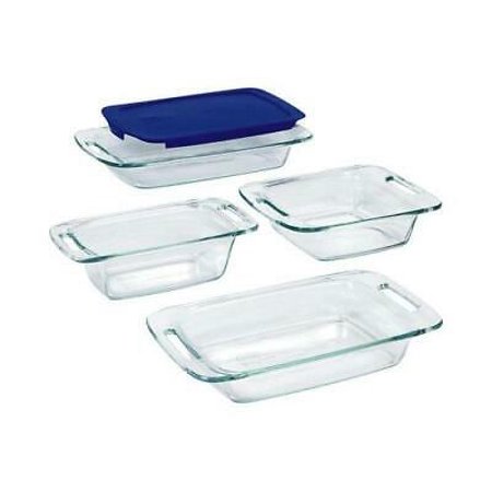 Pyrex 9 in. W x 13 in. L Bake and Store Set Blue/Clear 5 pc.