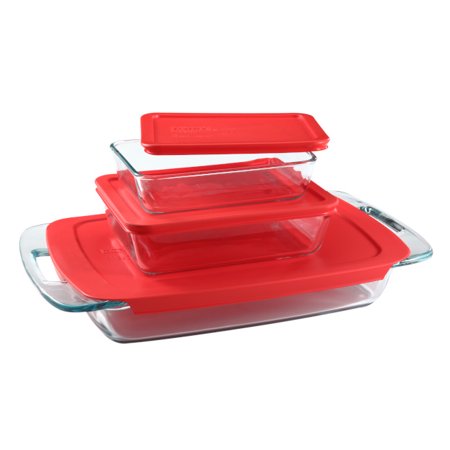 Pyrex® Easy Grab and Store Baking Set, Glass,6 Piece