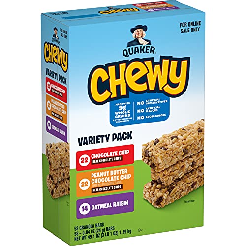 Great Value Chewy Variety Pack Granola Bars Value Pack, 0.84 oz, 24 Count - Amazon