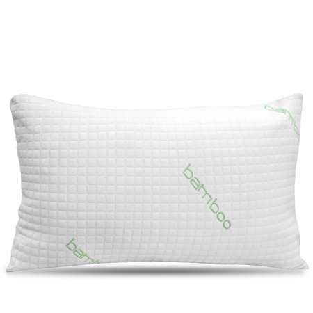 Queen Size Bamboo Pillow, Memory Foam Bed Pillows with Washable Pillowcases, Queen