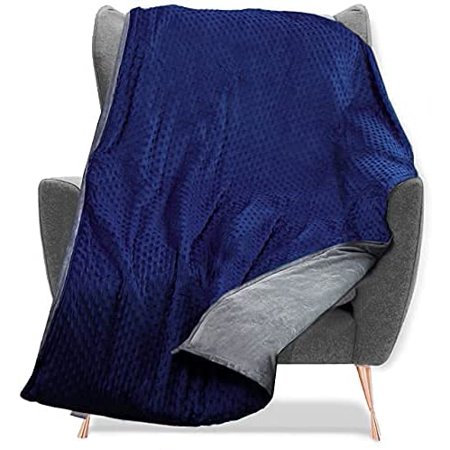 Quility Blue, Gray Cotton Bed Blanket, Full