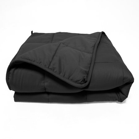 Quilted Microfiber 41x60 Weighted 7lb Blanket, Black by Blue Nile Mills