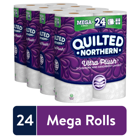 Quilted Northern Ultra Plush Toilet Paper, 24 Mega Rolls (= 96 Regular Rolls)