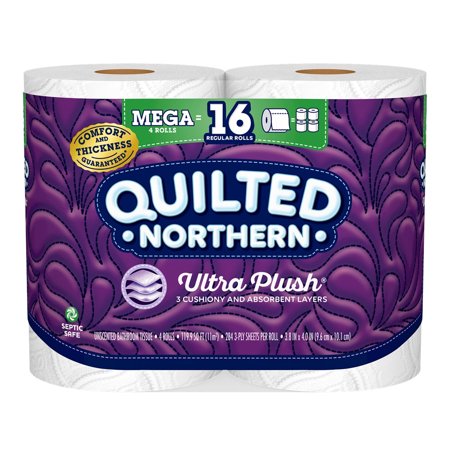 Quilted Northern Ultra Plush Toilet Paper Mega Rolls -- 4 Rolls