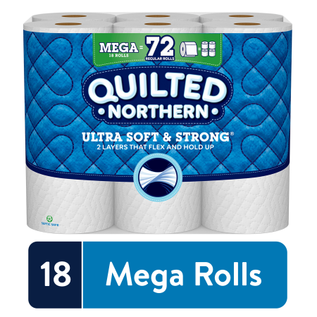Quilted Northern Ultra Soft & Strong Toilet Paper, 18 Mega Rolls (= 72 Regular Rolls)