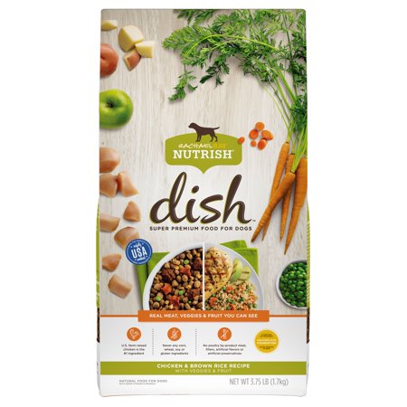 Rachael Ray Nutrish DISH Natural Dry Dog Food, Chicken & Brown Rice Recipe with Veggies & Fruit, 3.75 lbs (Packaging May Vary)