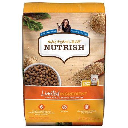 Rachael Ray Nutrish Limited Ingredient Lamb Meal & Brown Rice Recipe, Dry Dog Food, 28 lb Bag