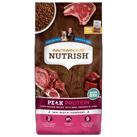 Rachael Ray Nutrish Peak Open Prairie Recipe With Beef, Venison & Lamb, Dry Dog Food, 4 lb. Bag (Packaging May Vary)