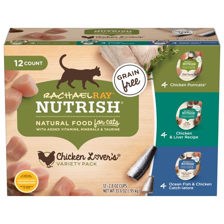 Rachael Ray Nutrish Premium Wet Cat Food, Chicken Lovers Variety Pack, Grain Free, 2.8 Oz. Tub, Pack Of 12