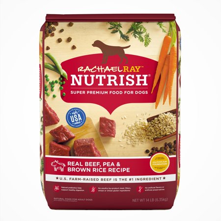 Rachael Ray Nutrish Real Beef Pea & Brown Rice Recipe Natural Food for Adults Dogs, 14 lb