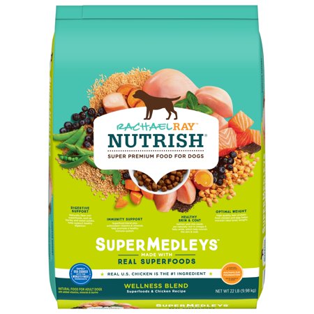 Rachael Ray Nutrish SuperMedleys Wellness Blend Superfoods & Chicken Recipe, Dry Dog Food, 22 lb (Packaging May Vary)