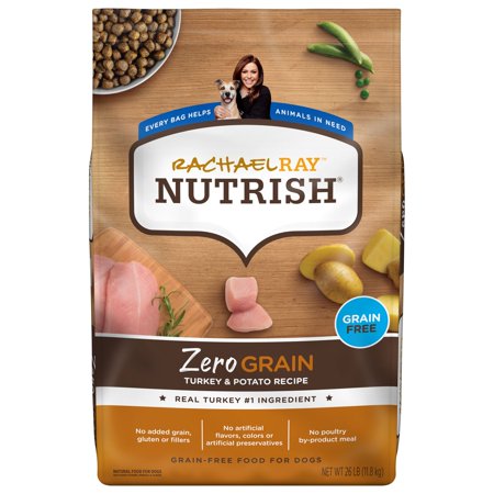 Rachael Ray Nutrish Zero Grain Turkey & Potato Recipe, Dry Dog Food, 26lb Bag