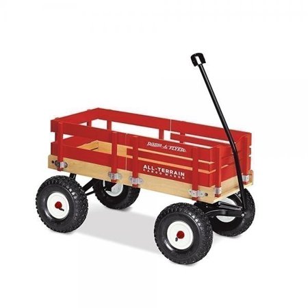 Radio Flyer, All-Terrain Wood Cargo Wagon, Air Tires, Red