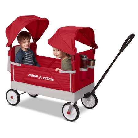 Radio Flyer, Dual Canopy Family Wagon, Adjustable Canopies with Storage Bag