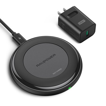 RAVPower Wireless Charger, 10W Max Fast Charge Wireless Charging Pad with QC 3.0 Adapter for iPhone Samsung and More