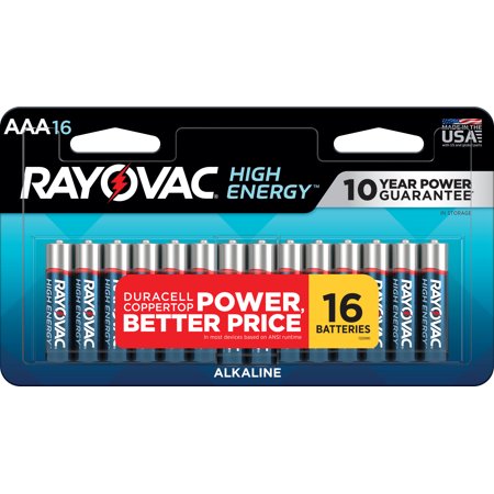 Rayovac High Energy AAA 1.5V Alkaline Batteries, 16 count
