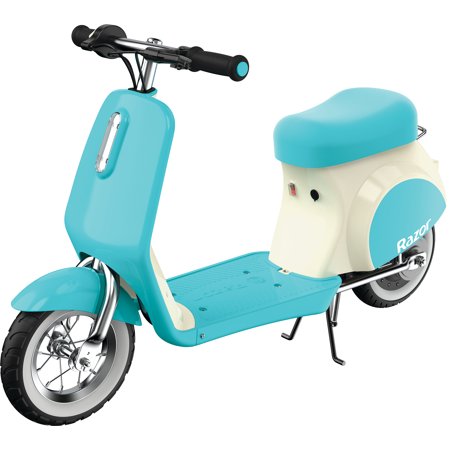 Razor Pocket Mod Petite - 12V Miniature Euro-Style Electric Scooter for Girls Ages 7+, Hub-Driven Motor, Air-Filled White Wall Tires, Up to 40 min Ride Time