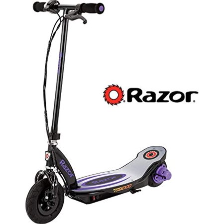 Razor Power Core E100 Electric Scooter with Aluminum Deck - Purple, for Ages 8+ and up to 120 lbs, 8" Pneumatic Front Tire, Up to 11 mph & up to 60 mins of Ride Time, 100W Hub Motor