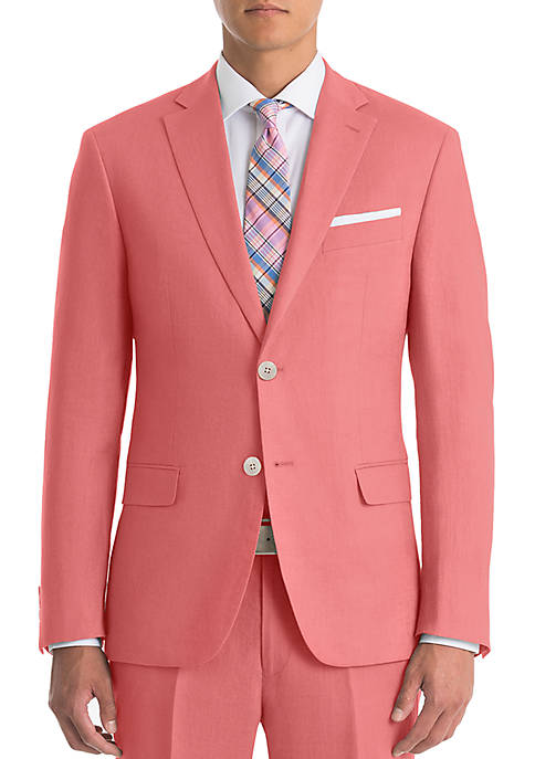 Red Linen Suit Separate Coat