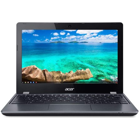 Refurbished Acer Chromebook 11 C740-C4PE Intel Celeron 11.6-inch PC, 4 GB RAM, 16GB SSD, WIFI, Black, W/ New 16GB USB Flash Drive