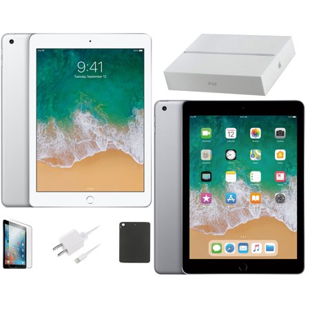 Refurbished Apple iPad 5th Gen. 9.7-inch, 32GB, 128GB, Space Gray, Silver, Exclusive Bundle, and Get Free 2-Day Shipping [3RD LATEST VERSION]