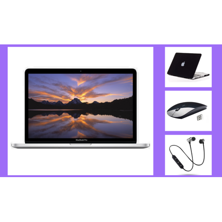Refurbished Apple Macbook Pro 13.3" Bundle - 4GB RAM 500GB HDD Silver - Includes: Bluetooth Mouse, Black Case & Wireless Headset (Scratch&Dent)