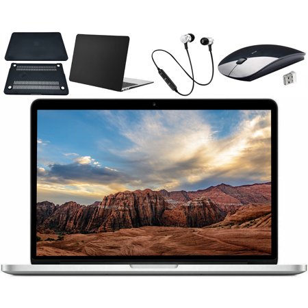Refurbished Apple MacBook Pro Laptop 13.3-inch, Intel Core i5, Intel HD Graphics, 4GB RAM, 500GB HDD, and Bundle Deal Includes: Black Case, Headset, and Wireless Mouse