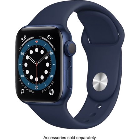 Refurbished Apple Watch Series 6 (GPS) 40mm Blue Aluminum Case with Deep Navy Sport Band - MG143LL/A - Grade B