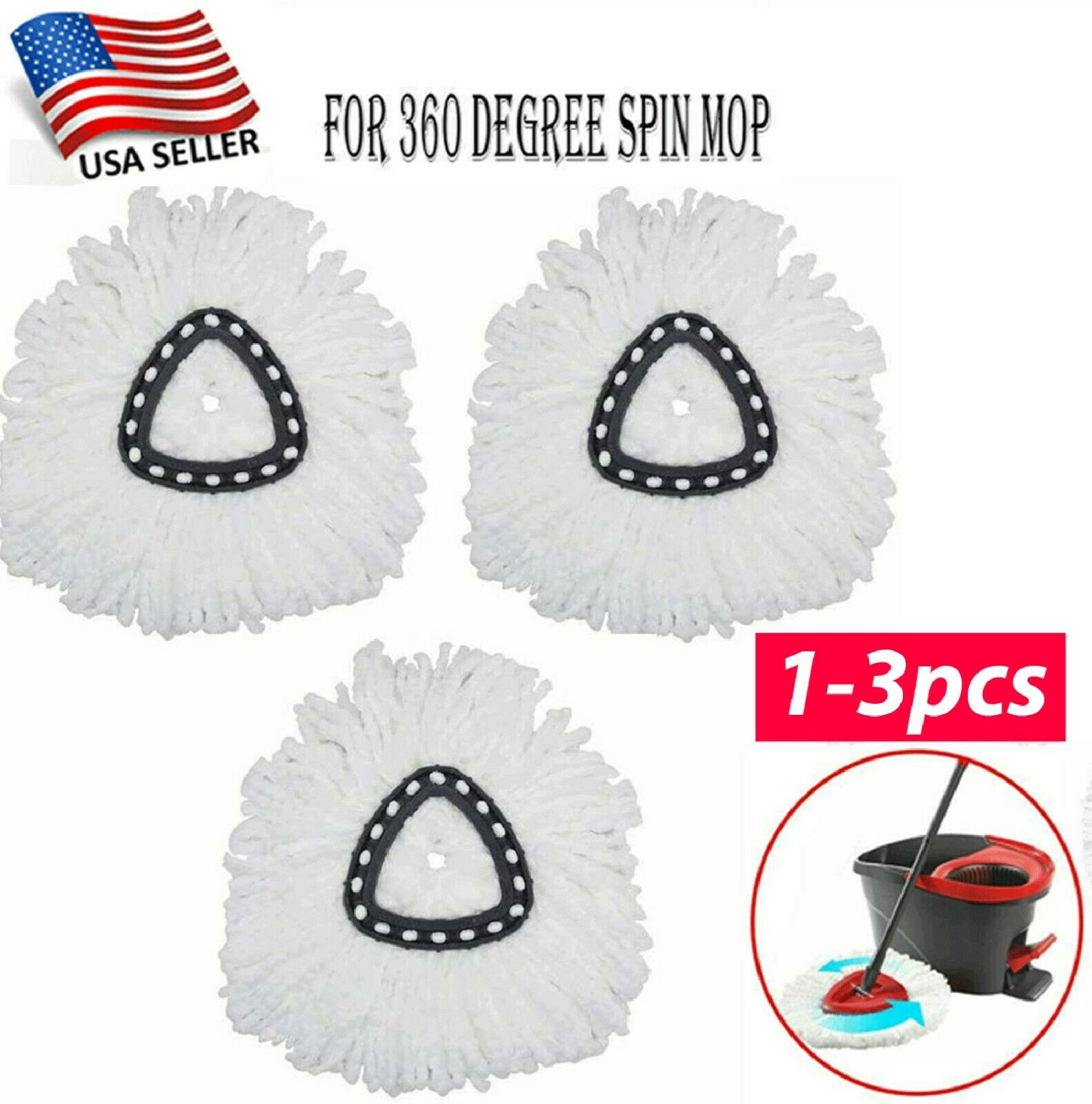Replacement Microfiber Mop HEAD For O-Cedar Spin Mop Easy Clean Wring Refill