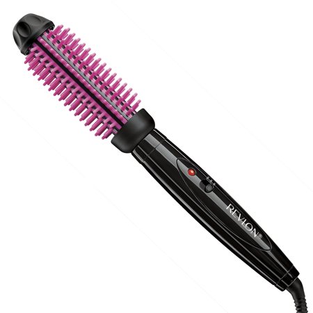 Revlon Pro Collection Silicone 1" Heated Hot Hair Brush, Black and Pink
