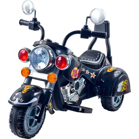 Ride on Toy, 3 Wheel Trike Chopper Motorcycle for Kids by Hey! Play! - Battery Powered Ride on Toys for Boys and Girls, 18 Months - 4 Year Old, Black