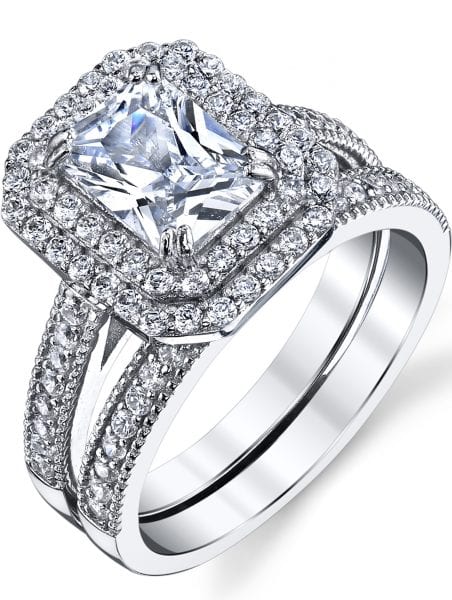 Emerald Cut Bridal Ring Set ONLY $35 (reg $300) + FREE SHIPPING!