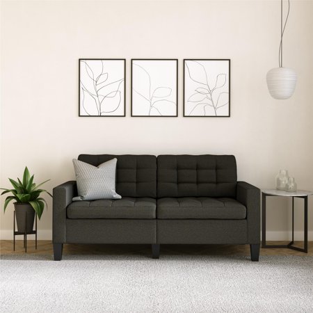 River Street Designs Emily Upholstered Sofa, Gray Linen