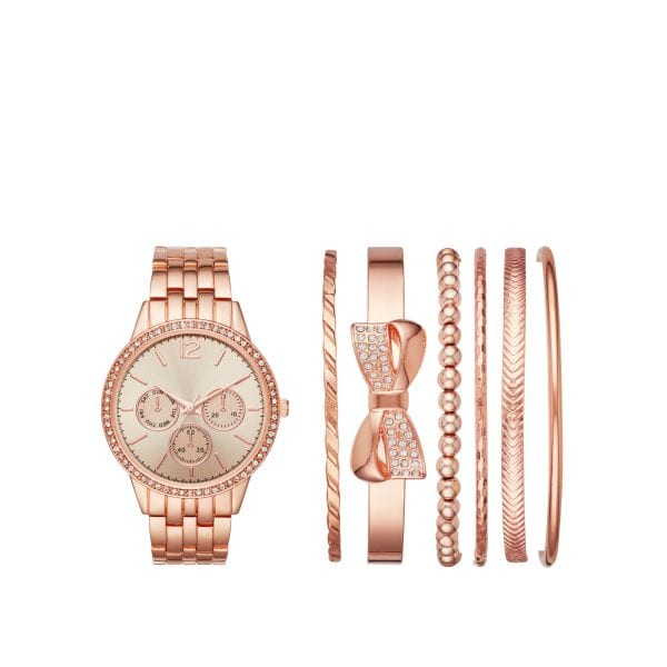 Rose Gold Watch and Stackable Bracelet Gift Set ONLY $1.50!