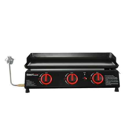 Royal Gourmet Pd1303A Portable Tabletop Gas Grill Griddle, 3-Burner Propane Gas Griddle, 24,000 Btu