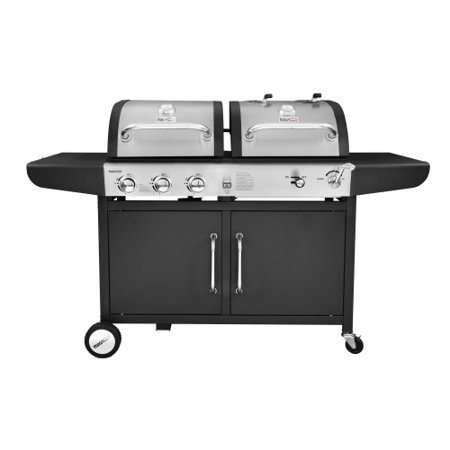Royal Gourmet ZH3002 3-Burner 25,500-BTU Dual Fuel Cabinet Gas and Charcoal Grill Combo, Outdoor Barbecue