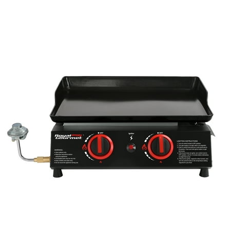 Royal Gourmet PD1203A 18-Inch 2-Burner Portable Countertop Griddle, 16,000 BTU Gas Grill Griddle AT WALMART