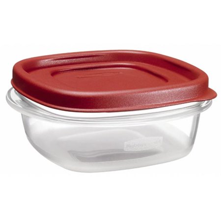 Rubbermaid 1.25 Cup Square Chili Red Easy Find Container 1777084