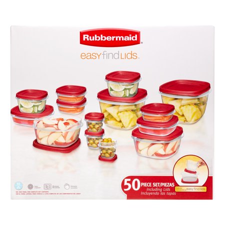 Rubbermaid Easy Find Lids Food Storage Set, 50 Count