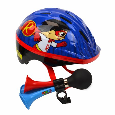 Ryan's World Red Titan Bike Helmet, Triple Horn (Ages 5+)