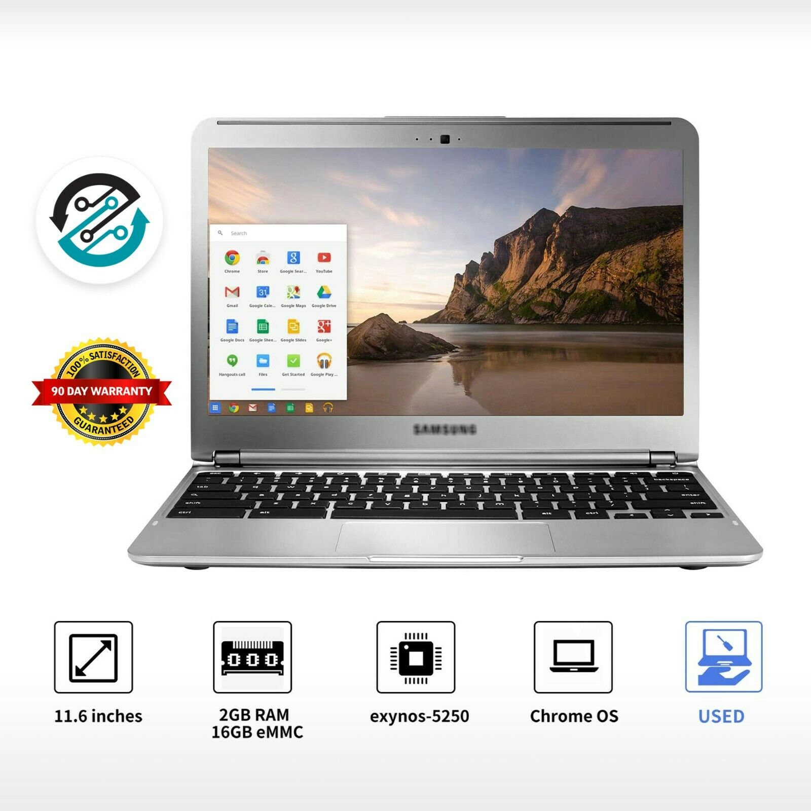 Samsung Chromebook Laptop 11.6" Laptop Intel Dual-Core 16GB SSD Wifi Webcam Cool