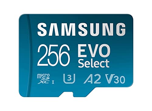 SAMSUNG EVO Select Micro SD-Memory-Card + Adapter, 256GB microSDXC 130MB/s Full HD & 4K UHD, UHS-I, U3, A2, V30, Expanded Storage for Android Smartphones, Tablets, Nintendo-Switch (MB-ME256KA/AM) - Amazon