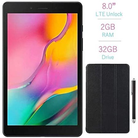 Samsung Galaxy Tab A 8.0" Touchscreen (1280x800) WiFi Only Tablet, Qualcomm Snapdragon 429 2.0GHz Processor, 2GB RAM, 32GB Memory, Android 9.0 Pie OS, Mazepoly Black Case & Stylus Pen