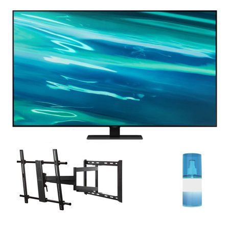 SAMSUNG QN85Q80AA 85" Class Ultra High Definition QLED 4K Smart TV with a Walts TV Large/Extra Large Full Motion Mount for 43"-90" Compatible TV's and Walts HDTV Screen Cleaner Kit (2021)