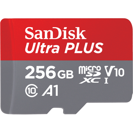 SanDisk 256GB Ultra® Plus MicroSD™ UHS-I Memory Card - Class 10, V10- SDSQUB3-256G-ANCMA