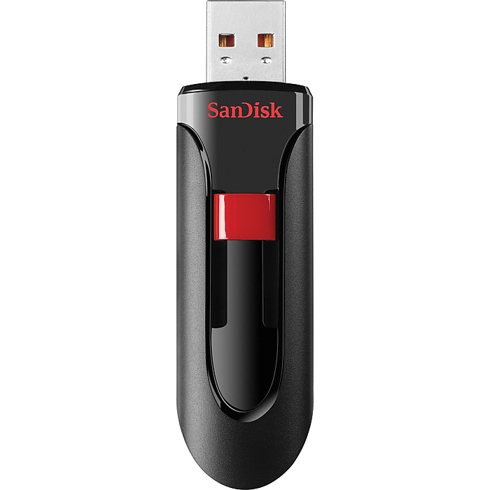 SanDisk Cruzer Glide 64GB USB 2.0 Flash Drive, Black/Red (SDCZ60-064G-A46) on Sale At Staples