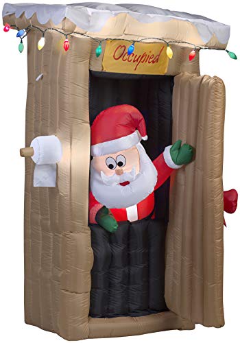 SANTA OUTHOUSE INFLATABLE CLEARANCE Santa Outhouse Inflatable Clearance