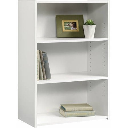Sauder Beginnings 35" 3 - Shelf Standard Bookcase, Soft White Finish