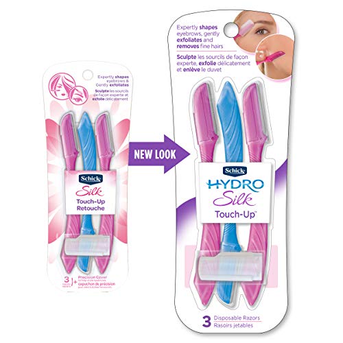 Schick Hydro Silk Touch-Up Multipurpose Exfoliating Dermaplaning Tool, Eyebrow Razor, and Facial Razor with Precision Cover, 3 Count (Packaging May Vary) - Amazon